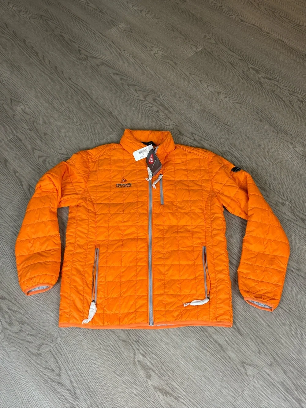 NEW Cutter & Buck Men's Orange Quilted Puffer Jacket